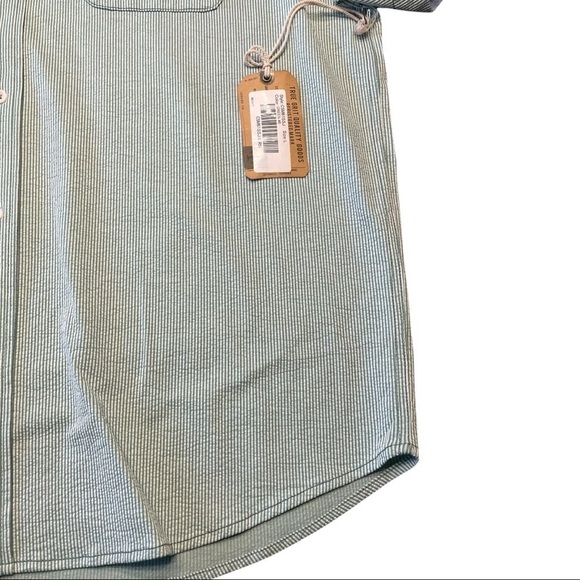 True Grit Knit Stretch Seersucker Short Sleeve One Pocket Shirt NWOT - Picture 5 of 7